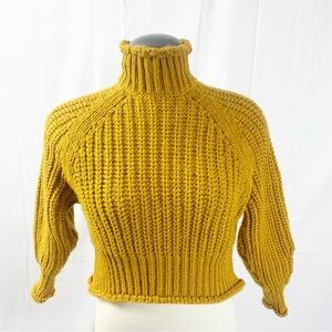 ⭐️ Lavon Mustard Yellow Chunky Knit Turtleneck Sweater | XS | NWOT ⭐️